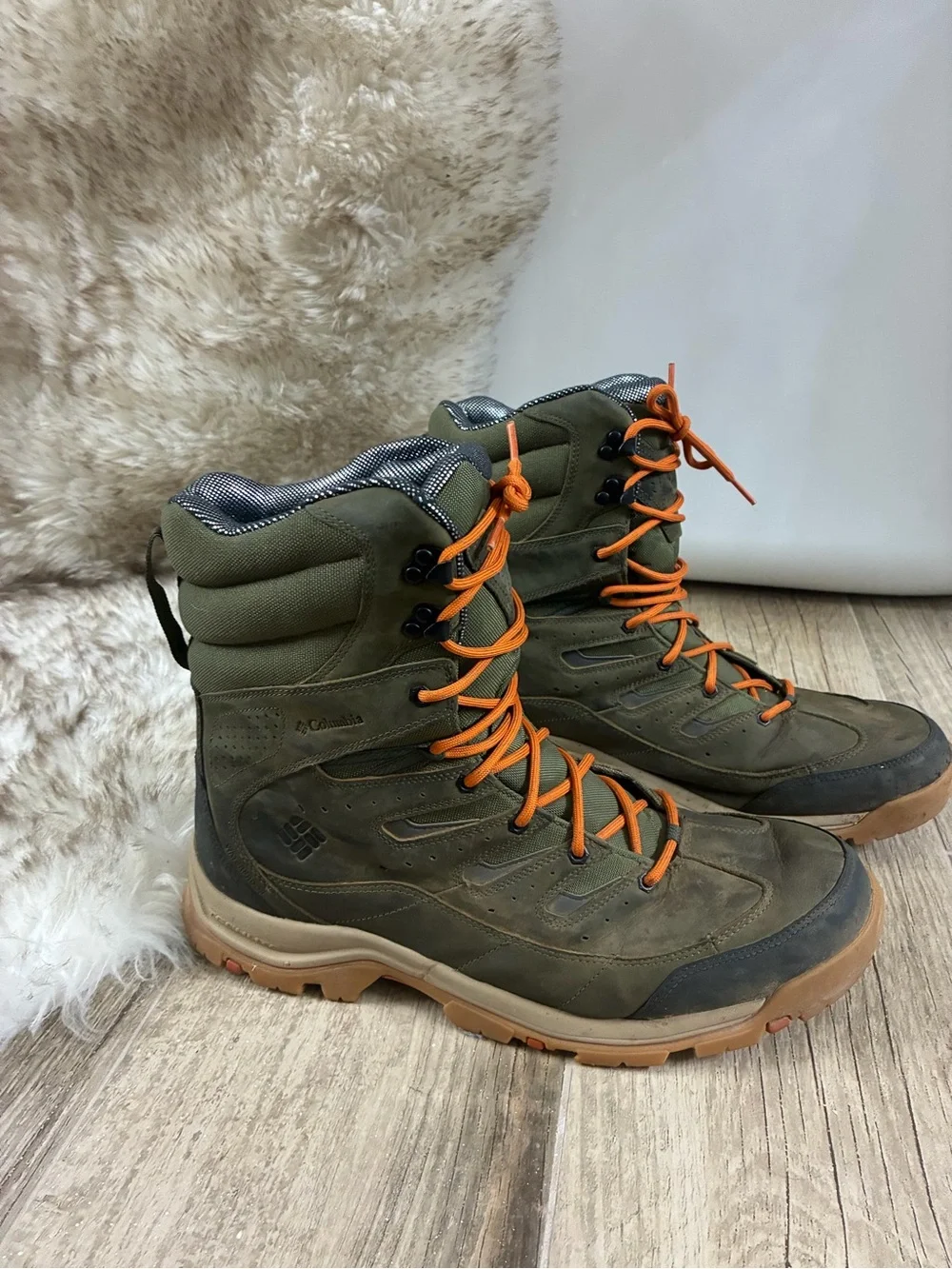 Columbia Omni-Grip Waterproof Hunting Hiking Boots Men’s Size 15 Olive Orange